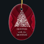 Hostess with the Mostess Christmas Chalkboard Ceramic Ornament<br><div class="desc">personalize on the back with the your family's name... </div>