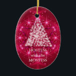 Hostess with the Mostess Christmas Chalkboard Ceramic Ornament<br><div class="desc">personalize on the back with the your family's name... </div>