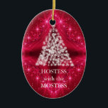 Hostess with the Mostess Christmas Chalkboard Ceramic Ornament<br><div class="desc">personalize on the back with the your family's name... </div>