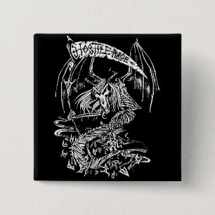 HOSTILE RAGE 2 INCH SQUARE BUTTON