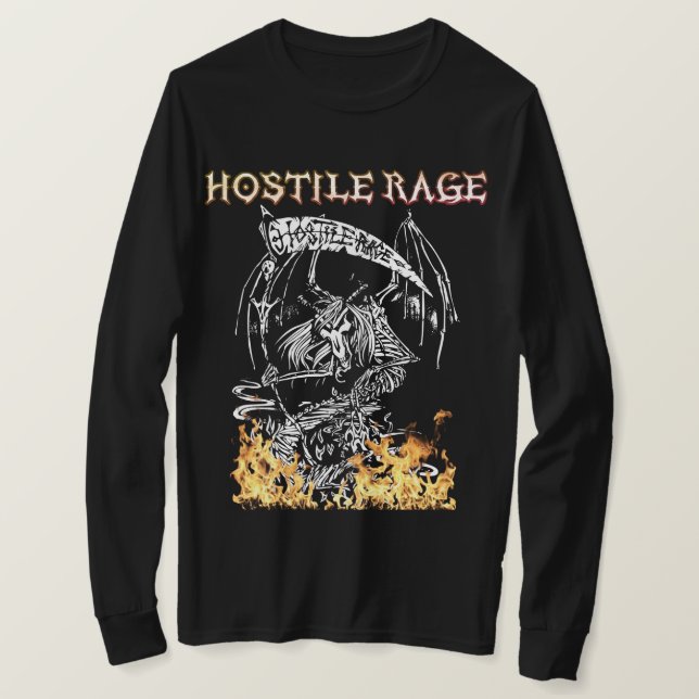 HOSTILE RAGE - On The Rampage Long sleeve Logo TEE (Design Front)
