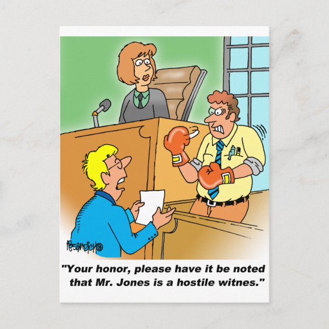 HOSTILE WITNESS POSTCARD (Front)
