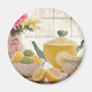 Hot Afternoon Tea with Fresh Lemons Magnet