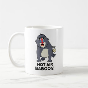 Hot Air Baboon Funny Farting Monkey Pun  Coffee Mug