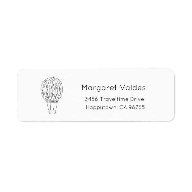 Hot Air Balloon Address Labels, Travel Theme (Front)