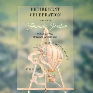 Hot Air Balloon Adventure Retirement Party Sign