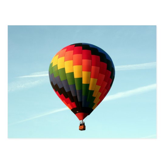 Hot air balloon aloft postcard