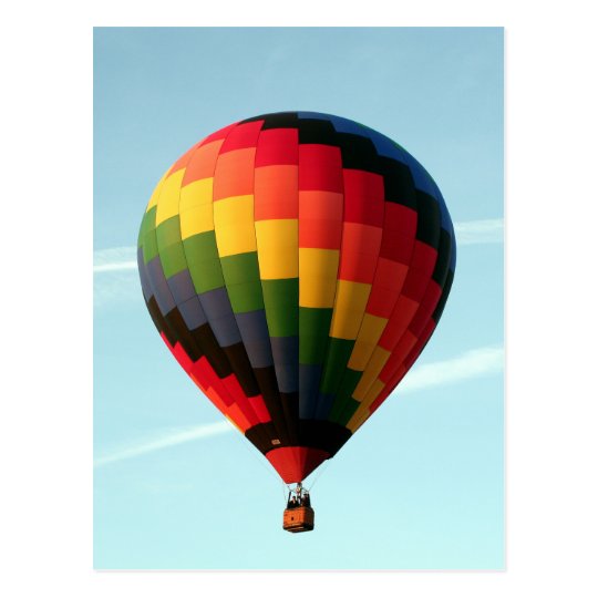 Hot air balloon aloft postcard