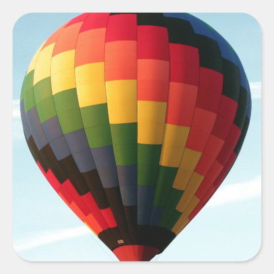 Hot air balloon aloft square sticker