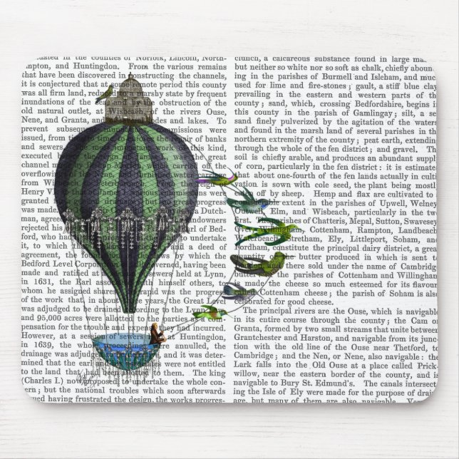 Hot Air Balloon and Birds Mouse Pad (Front)