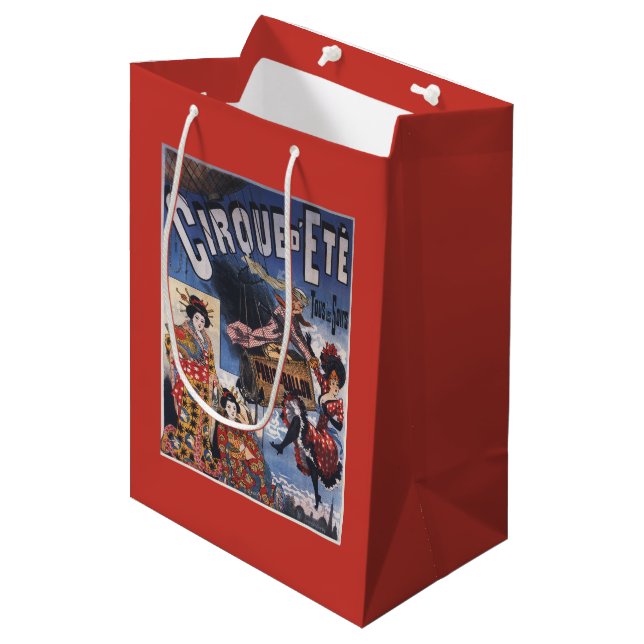 Hot-Air Balloon and Japanese Ladies Poster Medium Gift Bag (Front Angled)