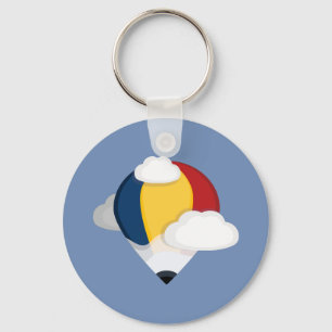 Hot Air Balloon and Pencil Paper Coaster Keychain