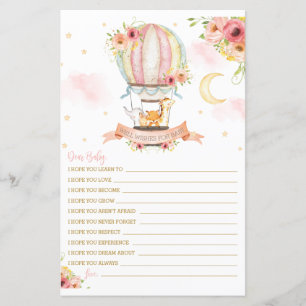 Hot Air Balloon Animals Wishes for Baby Message