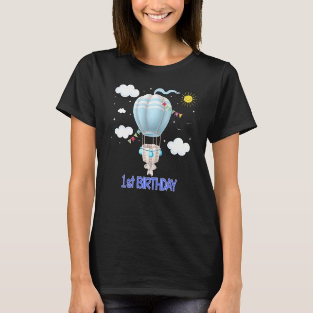 Hot Air Balloon B Day Boy Party Group  2 T-Shirt (Front)