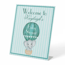 Hot Air Balloon Baby Boy Elephant Baby Shower