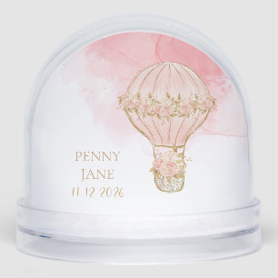 Hot Air Balloon Baby Girl Snowglobe