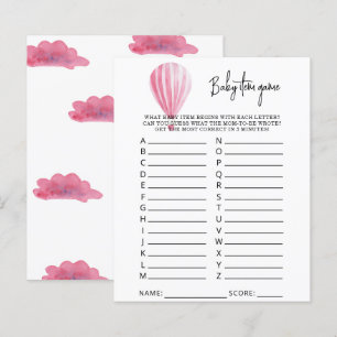 Hot air balloon Baby Item Game. Baby Shower Game