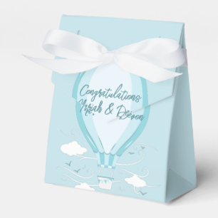 Hot Air Balloon Baby Shower Blue Favor Box