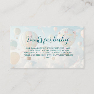 Hot air balloon Baby shower Enclosure Card