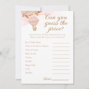 Hot Air Balloon Baby Shower Guess Price Activity Invitation