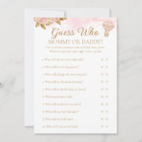 Hot Air Balloon Baby Shower Guess Who Activity