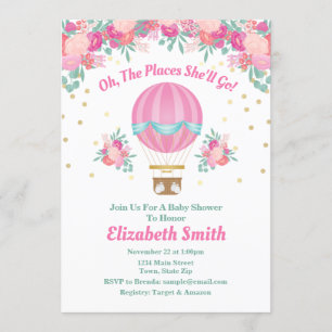Hot Air Balloon Baby Shower Invitation
