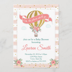Hot Air Balloon Baby Shower Invitation