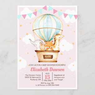 Hot Air Balloon Baby Shower Invitation