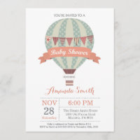 Hot Air Balloon Baby Shower Invitation
