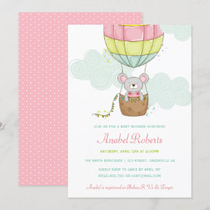 Hot Air Balloon Baby Shower Invitation