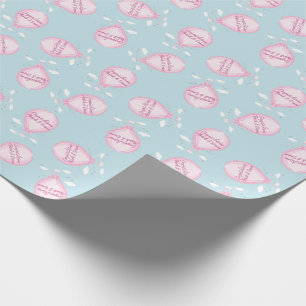 Hot Air Balloon Baby Shower Pink Wrapping Paper