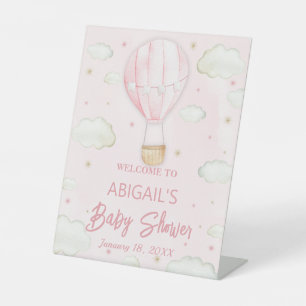 Hot air balloon Baby Shower, Welcome Pedestal Sign