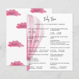 Hot air balloon Baby Trivia Baby Shower Game