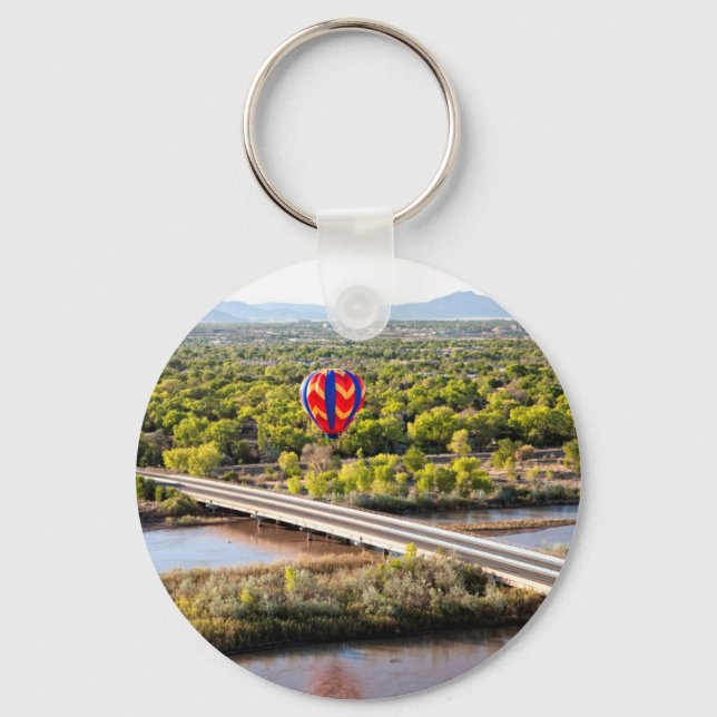 Hot Air Balloon Ballooning Over The Rio Grande Keychain (Front)