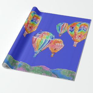 Hot Air Balloon balloons Watercolor Wrapping Paper