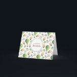 Hot Air Balloon, Bike & Rose Personalized Note Card<br><div class="desc">Send a note of thanks or a hello with these girlie notecards featuring a green and peach vintage watercolor bicycle,  rose and hot air balloon pattern.</div>