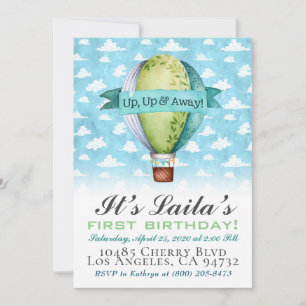 Hot Air Balloon Birthday Invitation