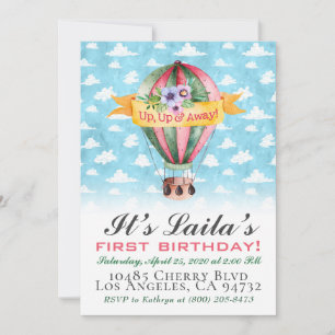 Hot Air Balloon Birthday Invitation