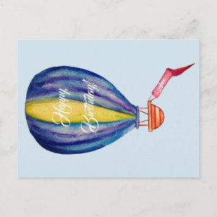 Hot Air Balloon Birthday Postcard