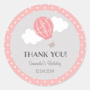 Hot Air Balloon Birthday Sticker