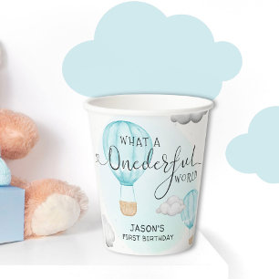 Hot Air Balloon Boys 1st Birthday Party Paper Cups