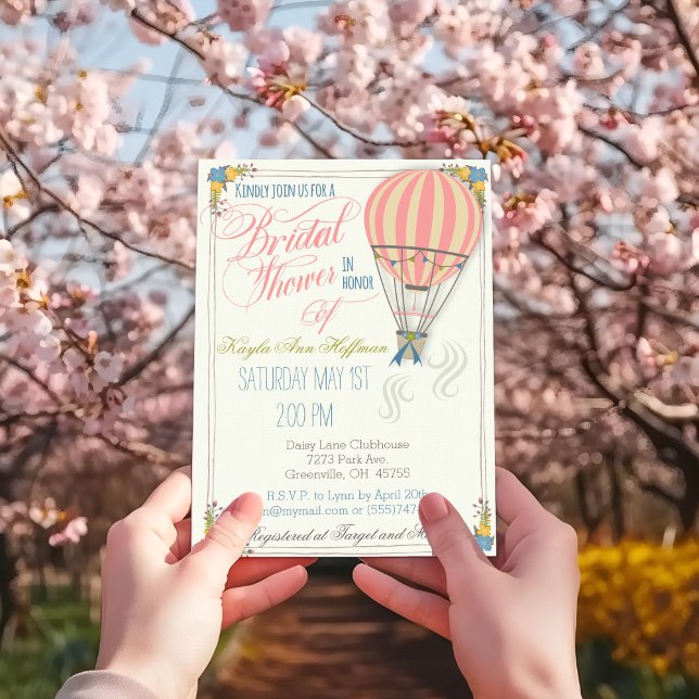 Hot Air Balloon Bridal Shower Invitation. Invitation (Bridal Shower Adventure Hot Air Balloon Bridal Shower Invitation)