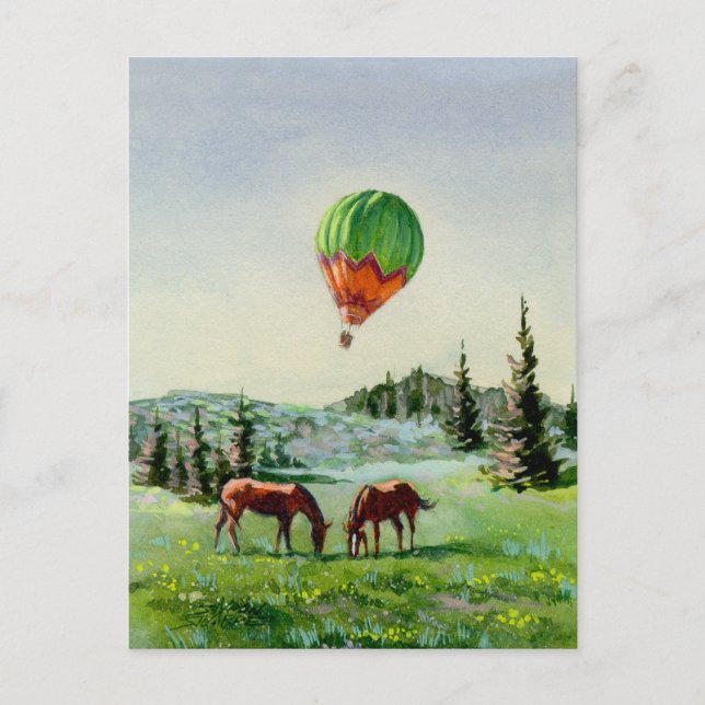 HOT AIR BALLOON by SHARON SHARPE Postcard (Front)