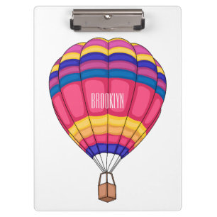 Hot air balloon cartoon illustration clipboard