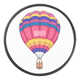 Hot air balloon cartoon illustration hockey puck
