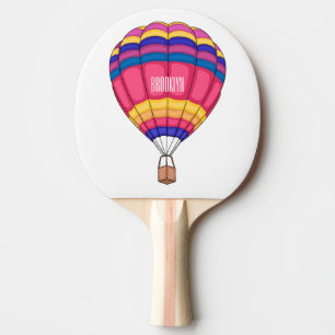 Hot air balloon cartoon illustration  ping pong paddle