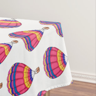 Hot air balloon cartoon illustration tablecloth