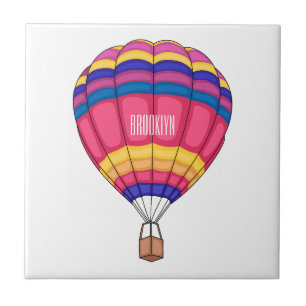 Hot air balloon cartoon illustration tile