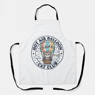 Hot Air Balloon Cat Cute Cat T-Shirt Design - Hot Apron