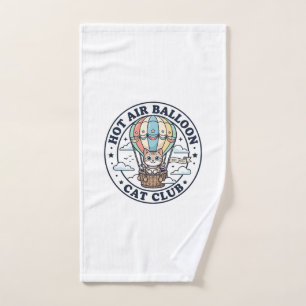 Hot Air Balloon Cat Cute Cat T-Shirt Design - Hot  Hand Towel